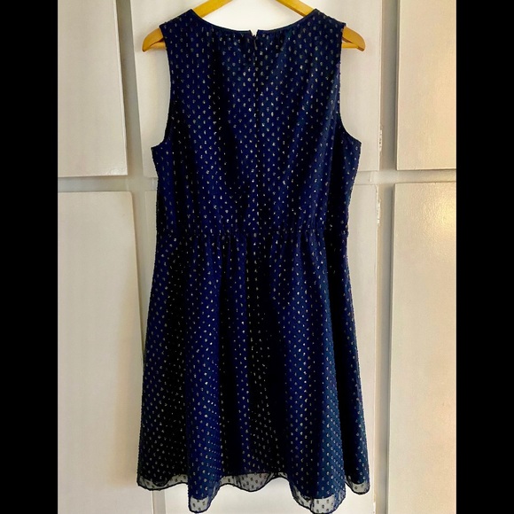 J. CREW Navy Gold Polkadot Dress - Picture 3 of 7